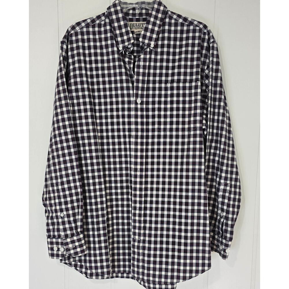 Duluth Trading Co Plaid Long Sleeve Button Down Shirt EUC Size M